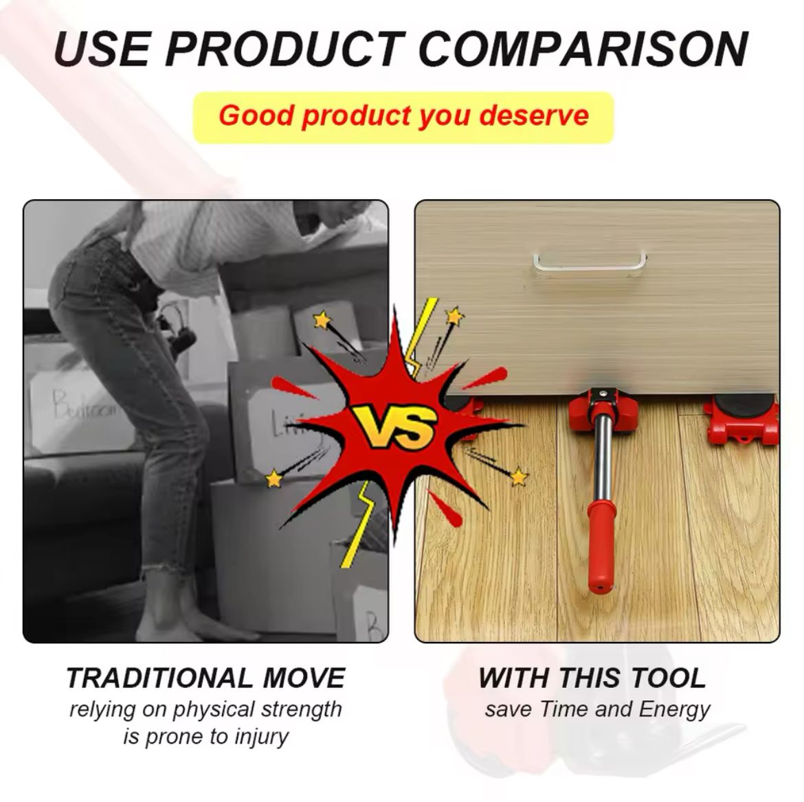 Furniture Moving Tool (Heavy Object Mover) Maximum load 150kg/ 5Pcs set