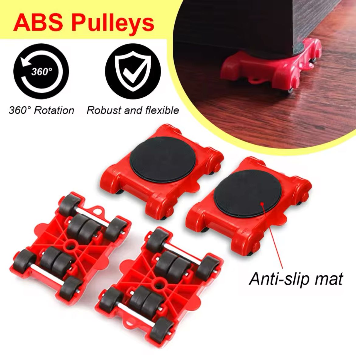 Furniture Moving Tool (Heavy Object Mover) Maximum load 150kg/ 5Pcs set
